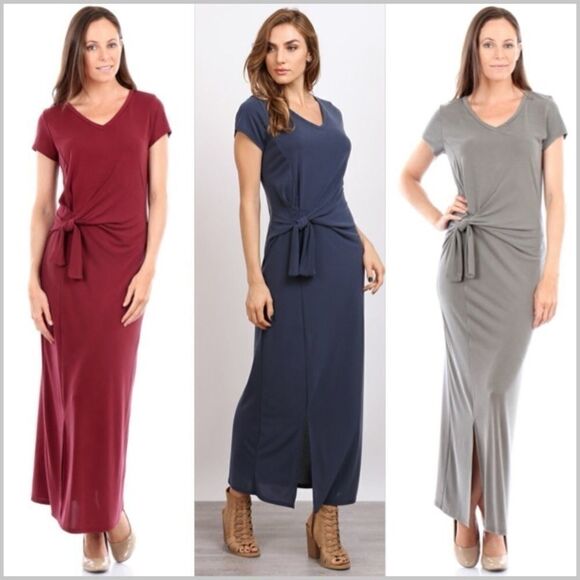 Modal Side Knot Maxi Dress - Picture 4 of 4